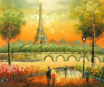 Torre Eiffel de París a mano alzada Pinturas al óleo